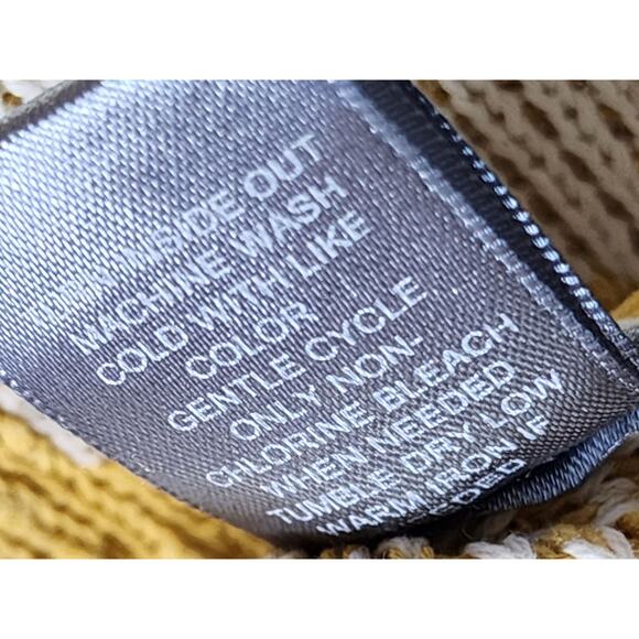 Golden Yellow Star Sweater Medium Cream Cotton Celestial Statement Timeless - Picture 9 of 10